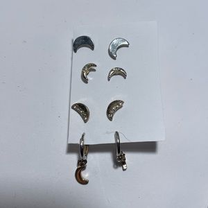 Moon Earrings (4 pairs)
